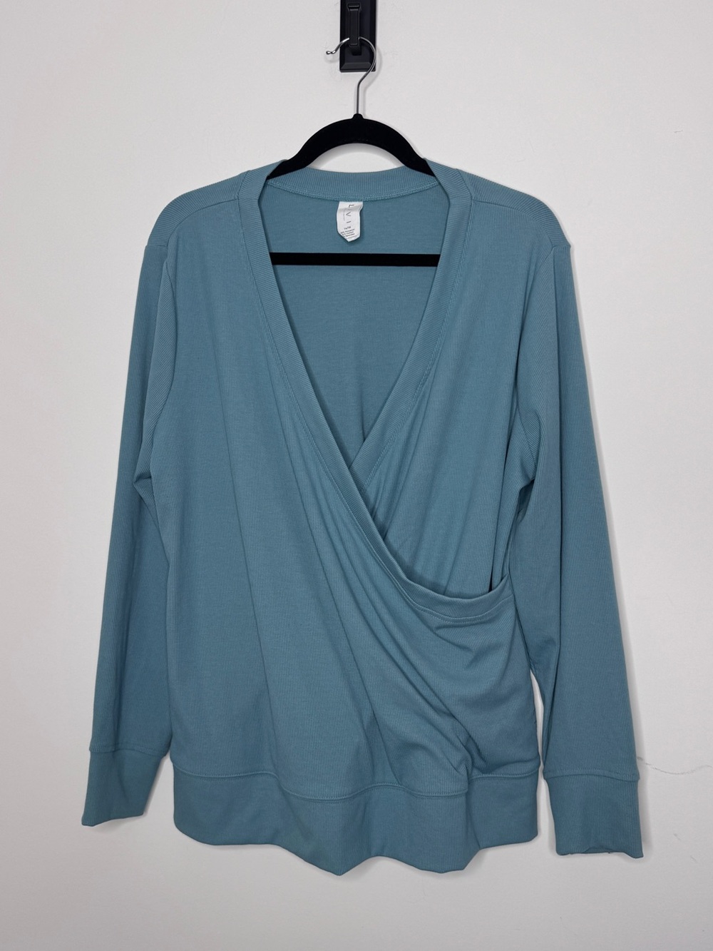 Lane Bryant Livi Surplice Long-Sleeve Tunic Top in Dusty Teal 18/20